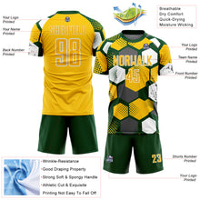 Charger l'image dans la galerie, Custom Green Yellow-White Geometric Shape Sublimation Soccer Uniform Jersey