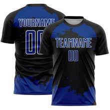 Charger l'image dans la galerie, Custom Black Royal-White Abstract Fragment Art Sublimation Soccer Uniform Jersey