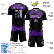 Загрузить изображение в средство просмотра галереи, Custom Black Purple-White Abstract Fragment Art Sublimation Soccer Uniform Jersey