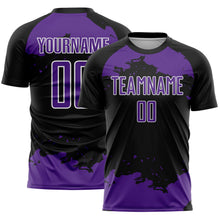 Загрузить изображение в средство просмотра галереи, Custom Black Purple-White Abstract Fragment Art Sublimation Soccer Uniform Jersey
