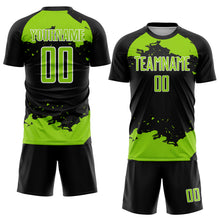 Загрузить изображение в средство просмотра галереи, Custom Black Neon Green-White Abstract Fragment Art Sublimation Soccer Uniform Jersey