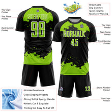 Загрузить изображение в средство просмотра галереи, Custom Black Neon Green-White Abstract Fragment Art Sublimation Soccer Uniform Jersey