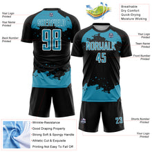 Загрузить изображение в средство просмотра галереи, Custom Black Panther Blue-White Abstract Fragment Art Sublimation Soccer Uniform Jersey