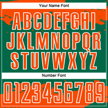 Load image into Gallery viewer, Custom Kelly Green Orange-White Abstract Fragment Art Sublimation Soccer Uniform Jersey
