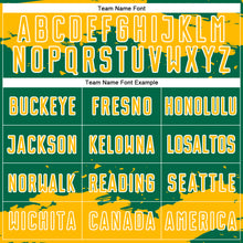 Load image into Gallery viewer, Custom Kelly Green Gold-White Abstract Fragment Art Sublimation Soccer Uniform Jersey