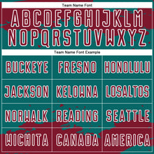 Charger l'image dans la galerie, Custom Teal Crimson-White Abstract Fragment Art Sublimation Soccer Uniform Jersey