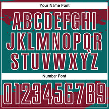 Charger l'image dans la galerie, Custom Teal Crimson-White Abstract Fragment Art Sublimation Soccer Uniform Jersey