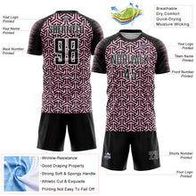 Load image into Gallery viewer, Custom Black Light Pink-White Geometric Arrow Sublimation Soccer Uniform Jersey