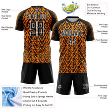 Charger l'image dans la galerie, Custom Black Bay Orange-White Geometric Arrow Sublimation Soccer Uniform Jersey