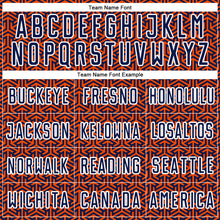 Laden Sie das Bild in den Galerie-Viewer, Custom Navy Orange-White Geometric Arrow Sublimation Soccer Uniform Jersey