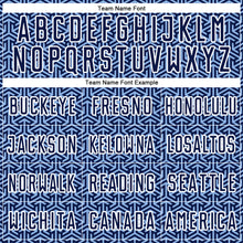 Laden Sie das Bild in den Galerie-Viewer, Custom Navy Light Blue-White Geometric Arrow Sublimation Soccer Uniform Jersey