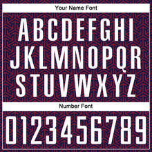 Laden Sie das Bild in den Galerie-Viewer, Custom Navy White-Crimson Geometric Arrow Sublimation Soccer Uniform Jersey