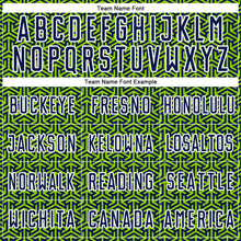 Laden Sie das Bild in den Galerie-Viewer, Custom Navy Neon Green-White Geometric Arrow Sublimation Soccer Uniform Jersey