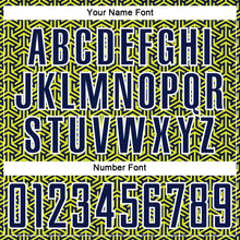 Charger l'image dans la galerie, Custom Navy Neon Yellow-White Geometric Arrow Sublimation Soccer Uniform Jersey