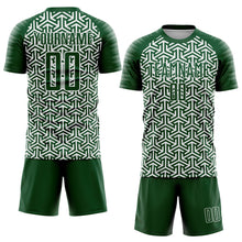 Laden Sie das Bild in den Galerie-Viewer, Custom Green White Geometric Arrow Sublimation Soccer Uniform Jersey