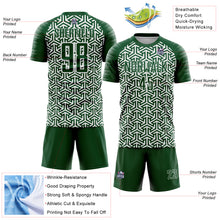 Laden Sie das Bild in den Galerie-Viewer, Custom Green White Geometric Arrow Sublimation Soccer Uniform Jersey