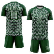 Laden Sie das Bild in den Galerie-Viewer, Custom Green Gray-White Geometric Arrow Sublimation Soccer Uniform Jersey