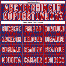 Charger l'image dans la galerie, Custom Red Royal-White Geometric Arrow Sublimation Soccer Uniform Jersey