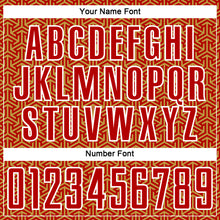 Charger l'image dans la galerie, Custom Red Old Gold-White Geometric Arrow Sublimation Soccer Uniform Jersey