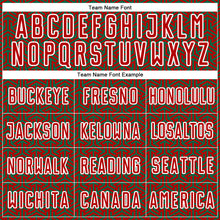 Charger l'image dans la galerie, Custom Red Kelly Green-White Geometric Arrow Sublimation Soccer Uniform Jersey