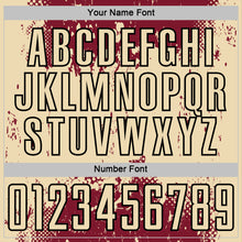 Laden Sie das Bild in den Galerie-Viewer, Custom Crimson Cream-Black Abstract Splatter Grunge Art Sports Sublimation Soccer Uniform Jersey