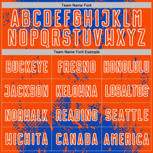 Загрузить изображение в средство просмотра галереи, Custom Thunder Blue Orange-White Abstract Splatter Grunge Art Sports Sublimation Soccer Uniform Jersey