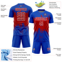 Загрузить изображение в средство просмотра галереи, Custom Thunder Blue Red-White Abstract Splatter Grunge Art Sports Sublimation Soccer Uniform Jersey