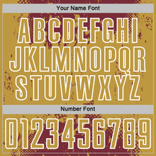 Charger l'image dans la galerie, Custom Burgundy Old Gold-White Abstract Splatter Grunge Art Sports Sublimation Soccer Uniform Jersey