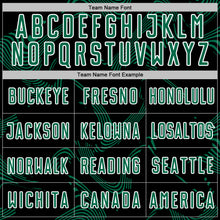 Load image into Gallery viewer, Custom Black Kelly Green-White Curve Lines Sports Sublimation Soccer Uniform Jersey