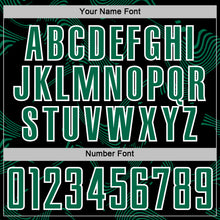 Load image into Gallery viewer, Custom Black Kelly Green-White Curve Lines Sports Sublimation Soccer Uniform Jersey