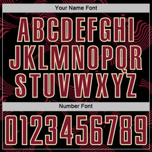 Load image into Gallery viewer, Custom Black Crimson-Cream Curve Lines Sports Sublimation Soccer Uniform Jersey