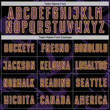 Load image into Gallery viewer, Custom Black Purple-Yellow Curve Lines Sports Sublimation Soccer Uniform Jersey