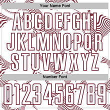 Load image into Gallery viewer, Custom White Burgundy Curve Lines Sports Sublimation Soccer Uniform Jersey