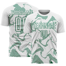 Загрузить изображение в средство просмотра галереи, Custom White Kelly Green Curve Lines Sports Sublimation Soccer Uniform Jersey