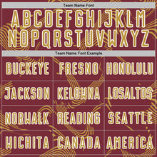 Load image into Gallery viewer, Custom Burgundy Old Gold-White Curve Lines Sports Sublimation Soccer Uniform Jersey