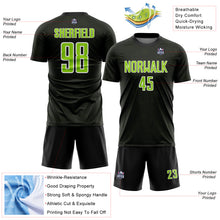 Load image into Gallery viewer, Custom Black Neon Green-White Geometric Shape Sports Sublimation Soccer Uniform Jersey