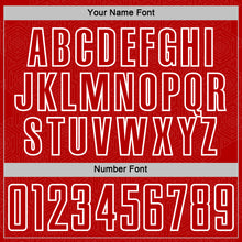 Load image into Gallery viewer, Custom Red White Geometric Shape Sports Sublimation Soccer Uniform Jersey