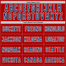 Load image into Gallery viewer, Custom Red Navy-White Geometric Shape Sports Sublimation Soccer Uniform Jersey