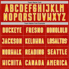 Load image into Gallery viewer, Custom Red Gold-White Geometric Shape Sports Sublimation Soccer Uniform Jersey