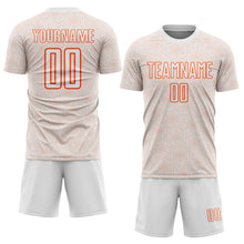 Load image into Gallery viewer, Custom White Orange Geometric Shape Sports Sublimation Soccer Uniform Jersey