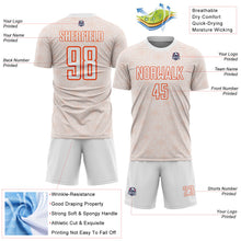 Load image into Gallery viewer, Custom White Orange Geometric Shape Sports Sublimation Soccer Uniform Jersey