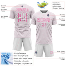 Load image into Gallery viewer, Custom White Pink Geometric Shape Sports Sublimation Soccer Uniform Jersey