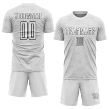 Load image into Gallery viewer, Custom White Steel Gray Geometric Shape Sports Sublimation Soccer Uniform Jersey