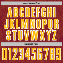 Load image into Gallery viewer, Custom Crimson Gold-White Geometric Shape Sports Sublimation Soccer Uniform Jersey