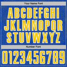 Load image into Gallery viewer, Custom Thunder Blue Yellow-White Geometric Shape Sports Sublimation Soccer Uniform Jersey