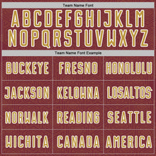 Загрузить изображение в средство просмотра галереи, Custom Burgundy Old Gold-White Geometric Shape Sports Sublimation Soccer Uniform Jersey