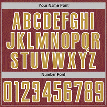 Загрузить изображение в средство просмотра галереи, Custom Burgundy Old Gold-White Geometric Shape Sports Sublimation Soccer Uniform Jersey