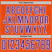 Load image into Gallery viewer, Custom Orange Purple-White Geometric Shape Sports Sublimation Soccer Uniform Jersey