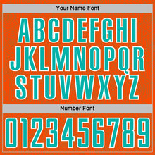 Load image into Gallery viewer, Custom Orange Aqua-White Geometric Shape Sports Sublimation Soccer Uniform Jersey