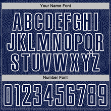 Laden Sie das Bild in den Galerie-Viewer, Custom Navy White Geometric Shape Sports Sublimation Soccer Uniform Jersey